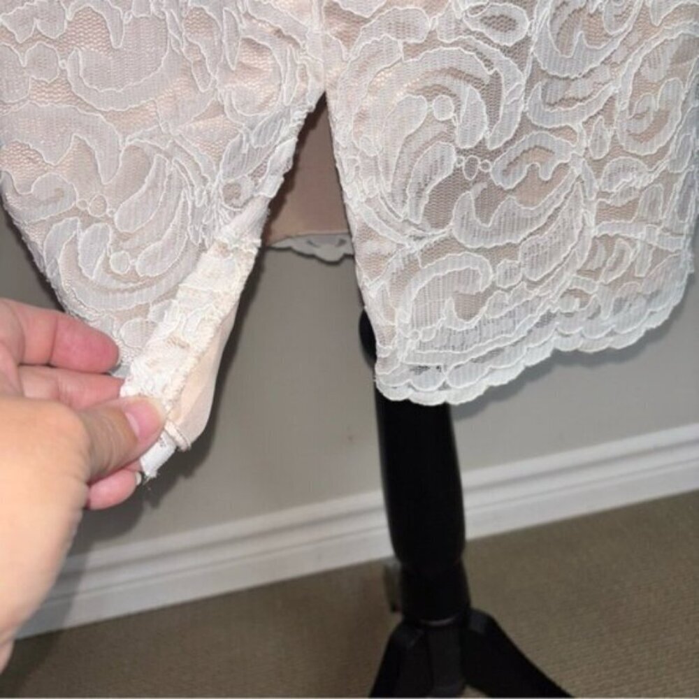 Vivian Diamond Dessy Vintage Lace Cream Mother Of The Bride Dress 12 - Picture 9 of 12